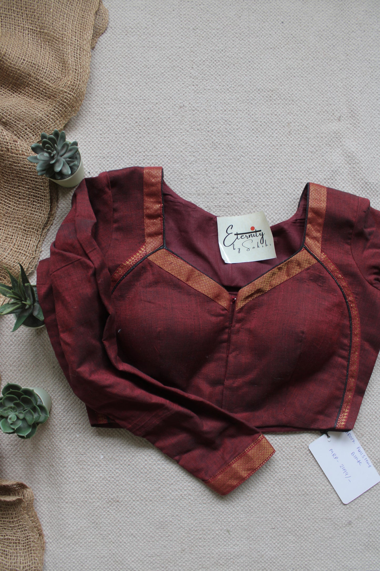 Maroon Full Sleeves Garage blouse