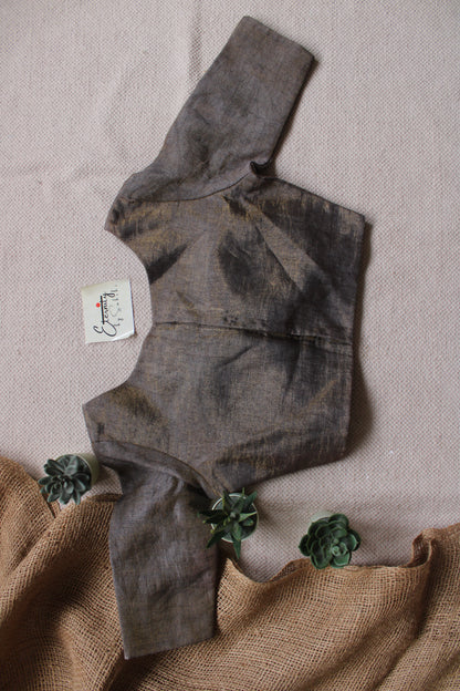 Charcoal Linen Garage Blouse