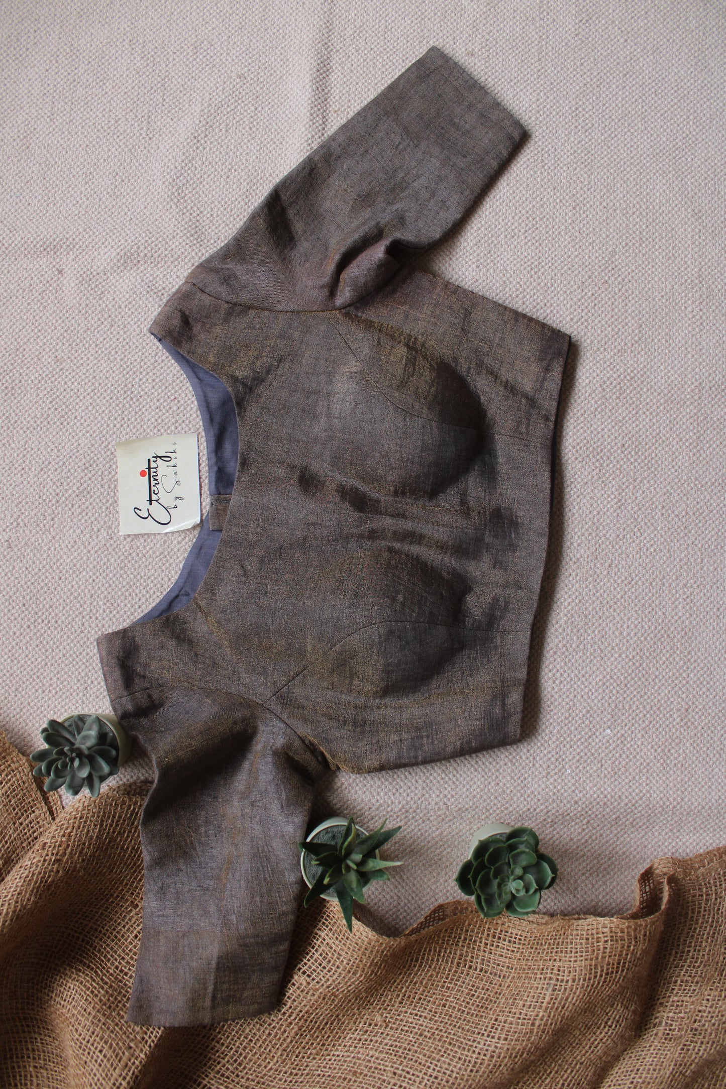 Charcoal Linen Garage Blouse