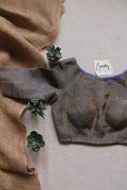 Charcoal Linen Garage Blouse