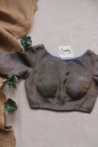 Charcoal Linen Garage Blouse