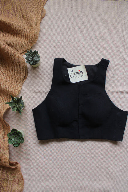 Gulmohar Black Nooriya Blouse