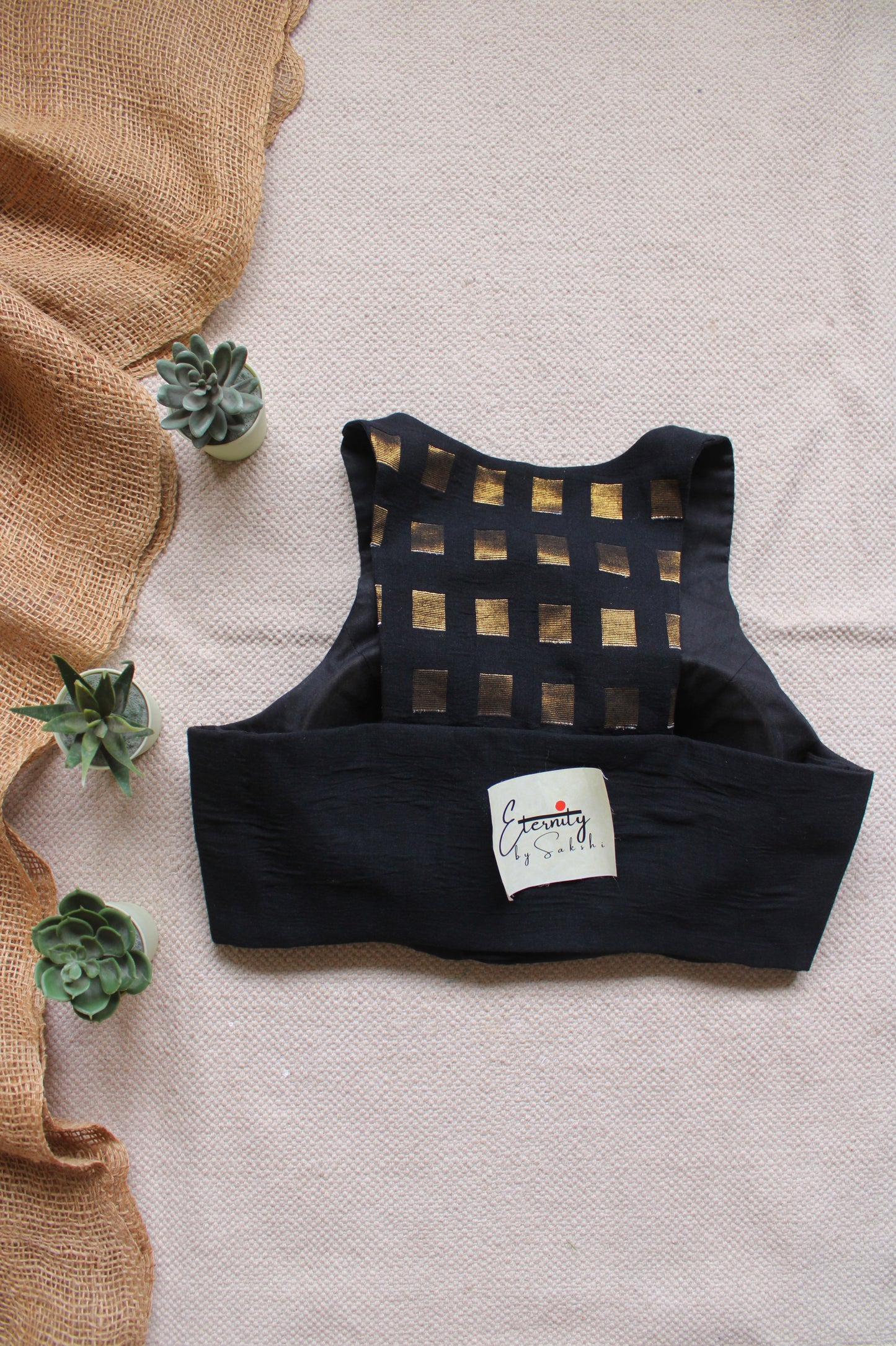 Gulmohar Black Nooriya Blouse