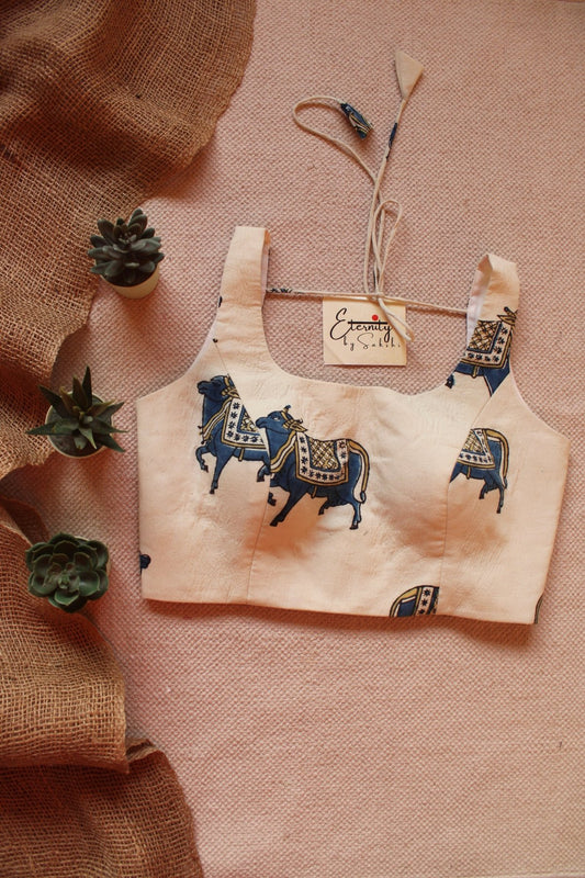 Vanilla Gauri Ajrakh Boatneck Blouse - Eternity by Sakshi