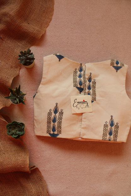 Sand Dusk Ajrakh Boatneck Blouse - Eternity by Sakshi