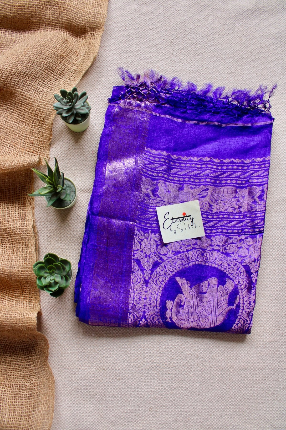 Exclsuive Blue Tussar Silk Saree - Eternity by Sakshi