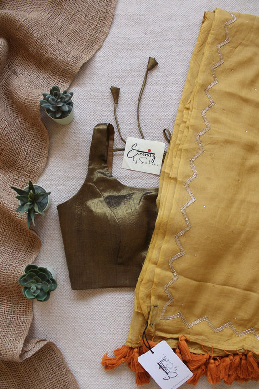 Yellow Noor Saree + Sona Noorie Blouse Combo - Eternity by Sakshi