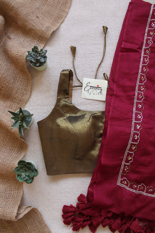 Scarlet Noor Saree + Sona Noorie Blouse Combo - Eternity by Sakshi