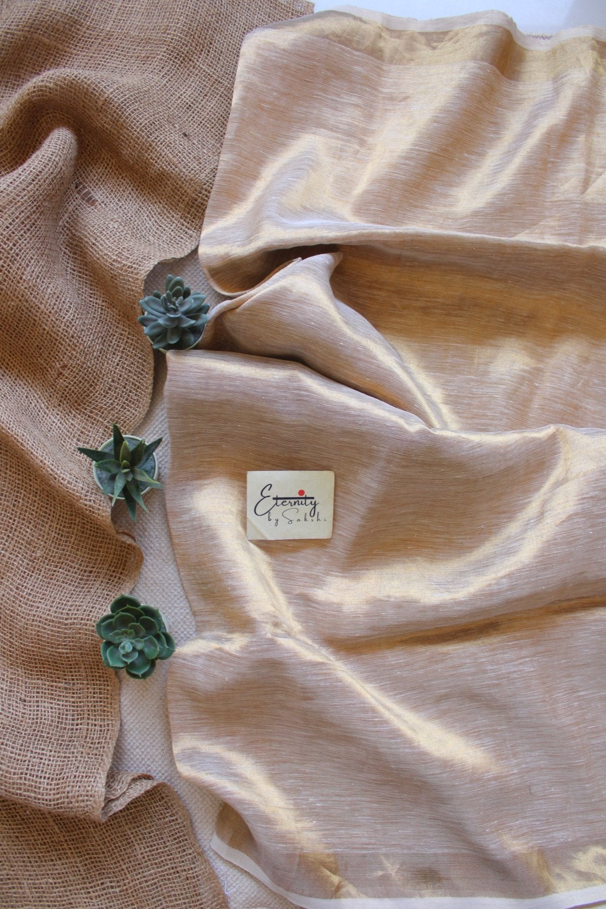 Silver Metallic Linen Saree - Eternity by Sakshi