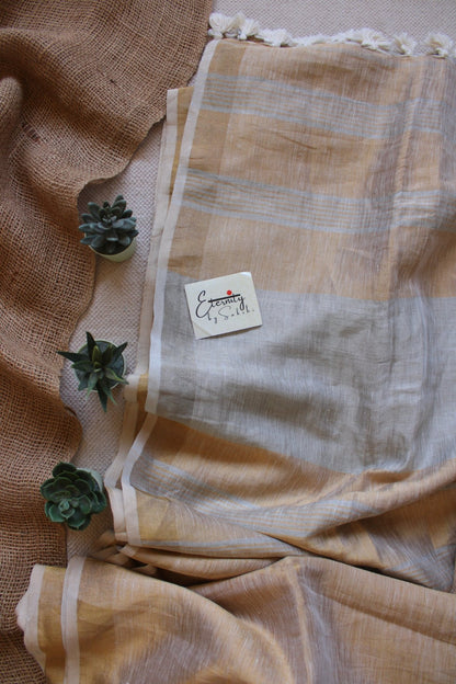 Silver Metallic Linen Saree - Eternity by Sakshi