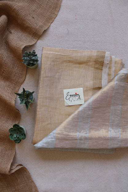 Silver Metallic Linen Saree - Eternity by Sakshi