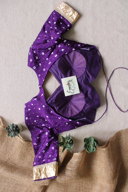 Purple Bandhani Garage Sona Patch Blouse