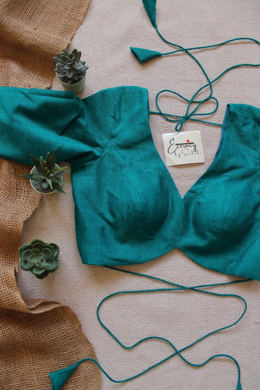Midnight Galaxy Saree + Peacock Green Shadow Blouse Combo - Eternity by Sakshi