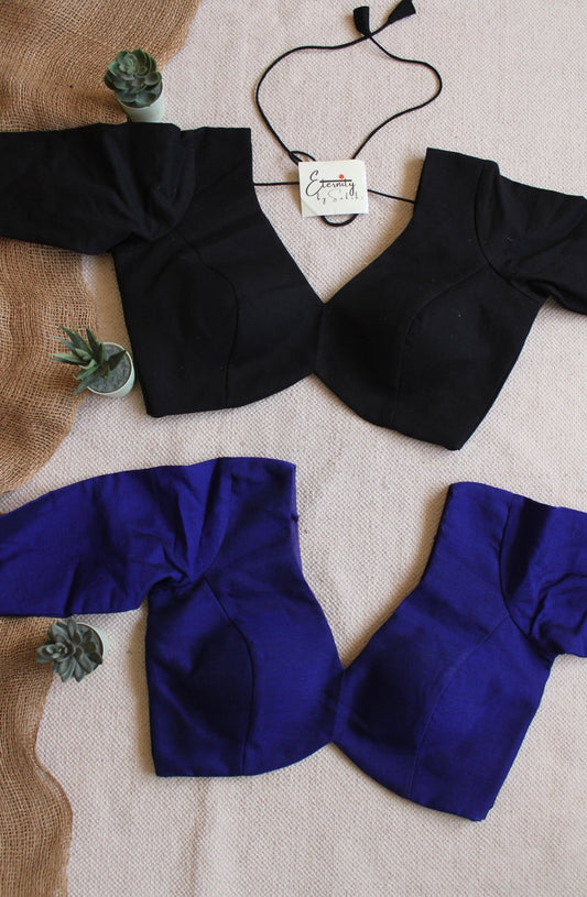 Blue + Black (Shadow) (Combo Blouse) - Eternity by Sakshi