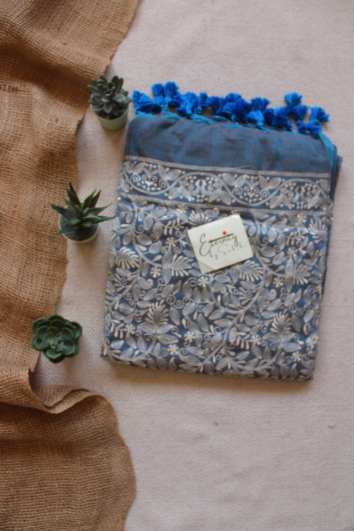 Blue Bloom Mist Saree