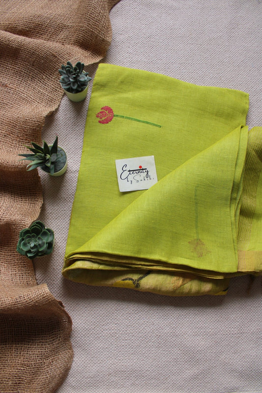 Parrot Green Pankhuri Saree - Eternity by Sakshi