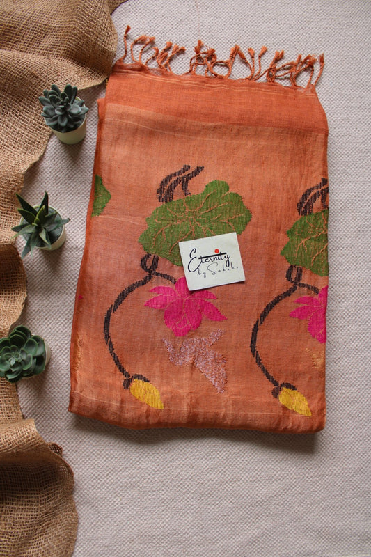 Rust Pankhuri Saree - Eternity by Sakshi