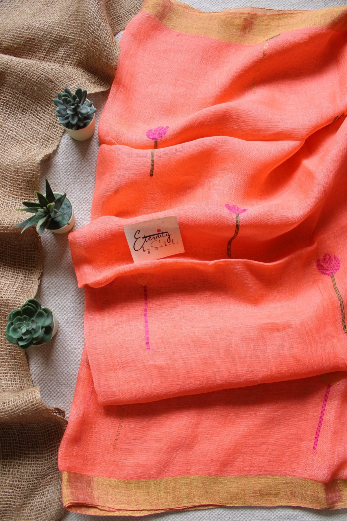 Peach Pankhuri Saree - Eternity by Sakshi