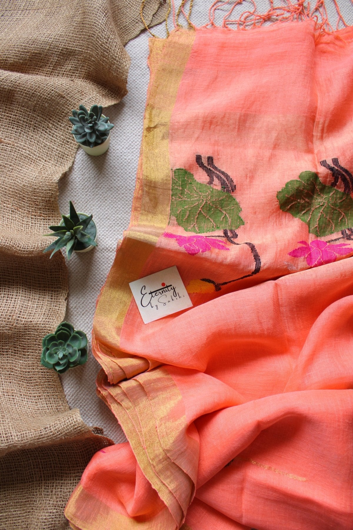 Peach Pankhuri Saree - Eternity by Sakshi