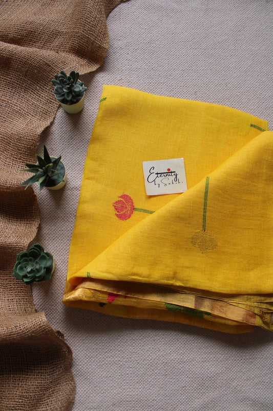 Yellow Pankhuri Saree - Eternity by Sakshi