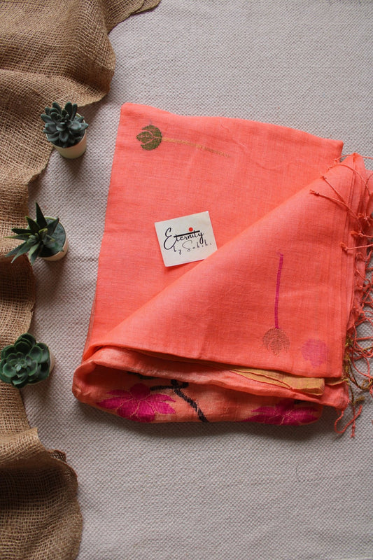 Peach Pankhuri Saree - Eternity by Sakshi
