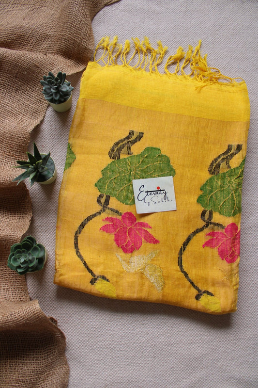 Yellow Pankhuri Saree - Eternity by Sakshi