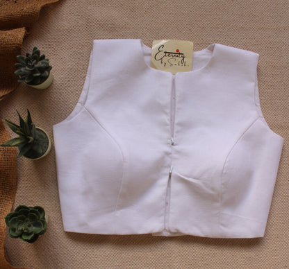 White Double Zip Mood Blouse - Eternity by Sakshi