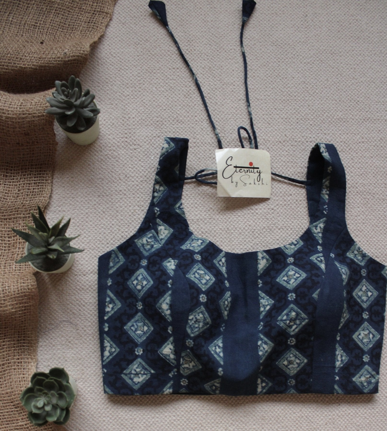 Royal Blue Kalamkari Blouse - Eternity by Sakshi