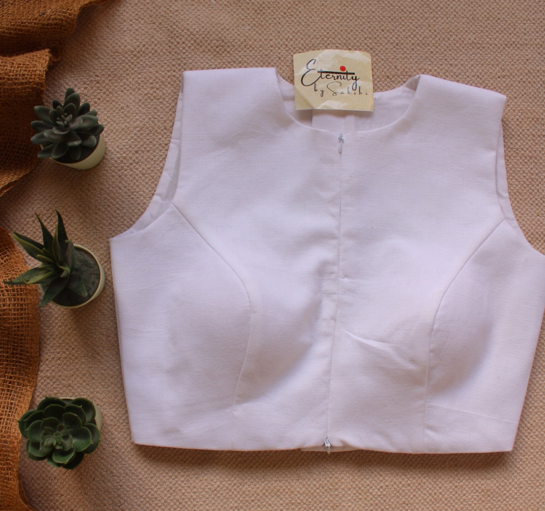 White Double Zip Mood Blouse - Eternity by Sakshi