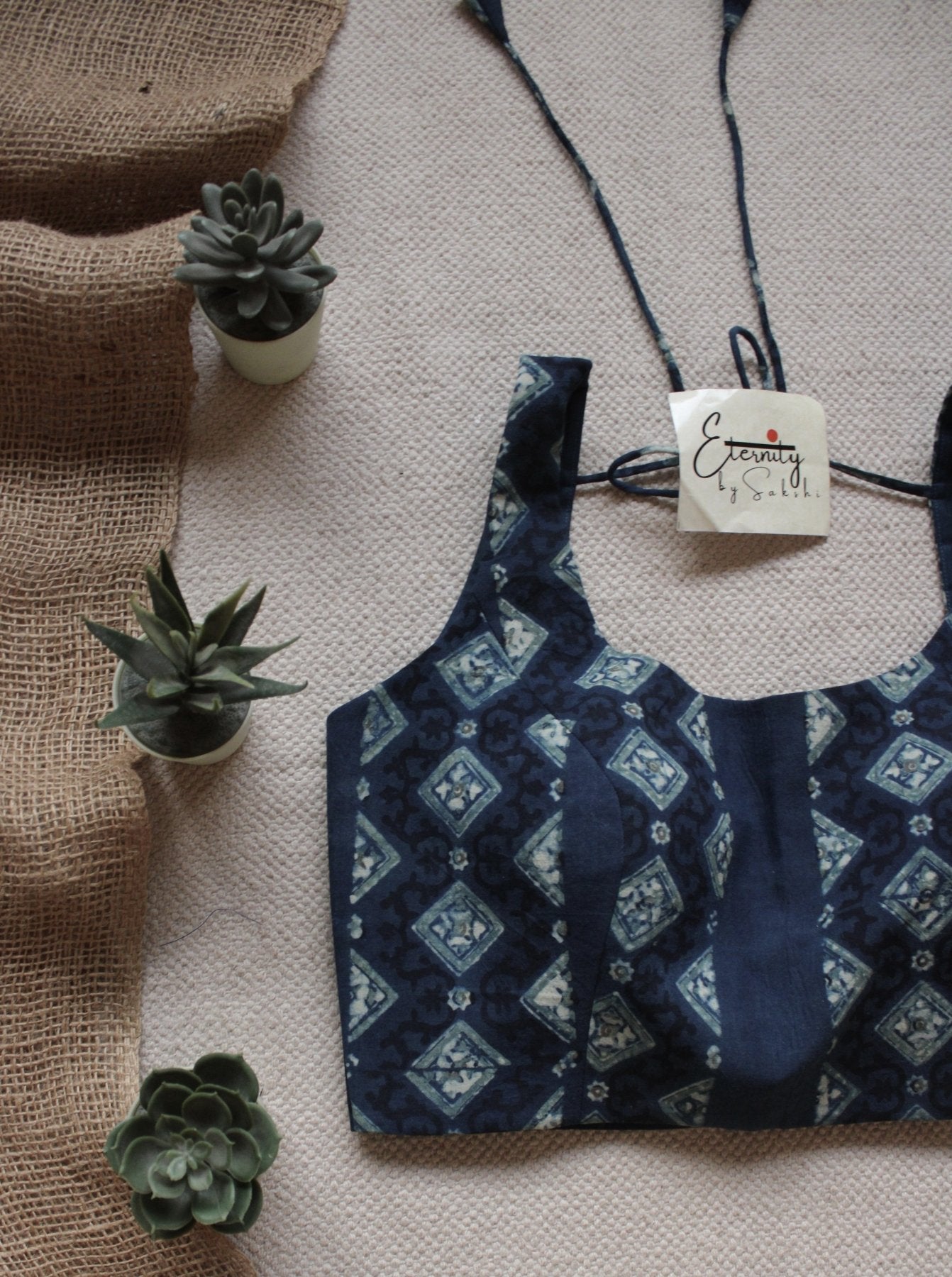 Royal Blue Kalamkari Blouse - Eternity by Sakshi