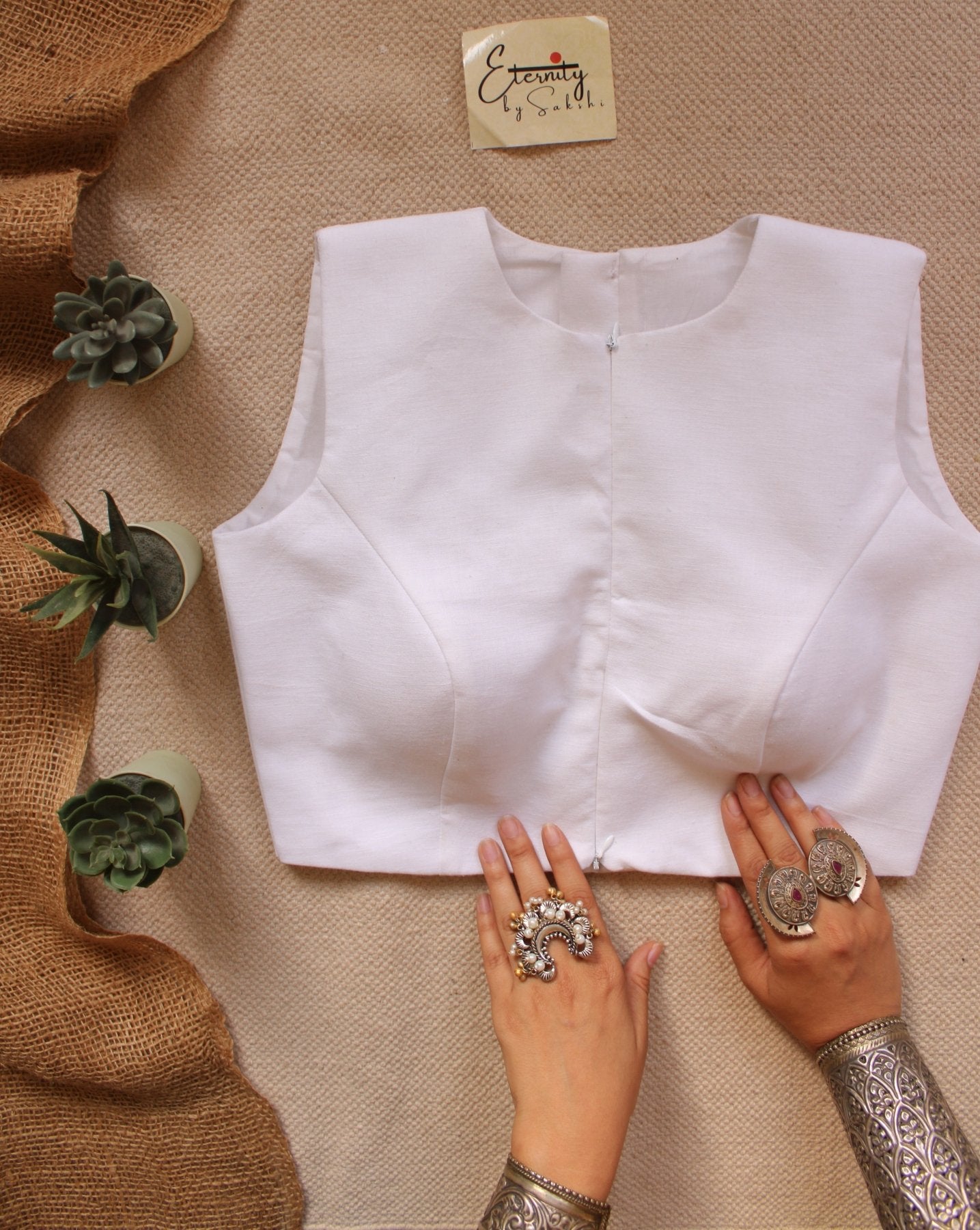 White Double Zip Mood Blouse - Eternity by Sakshi