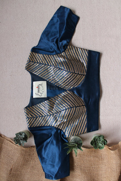 Navy Blue Dhruv Tara Patch Blouse