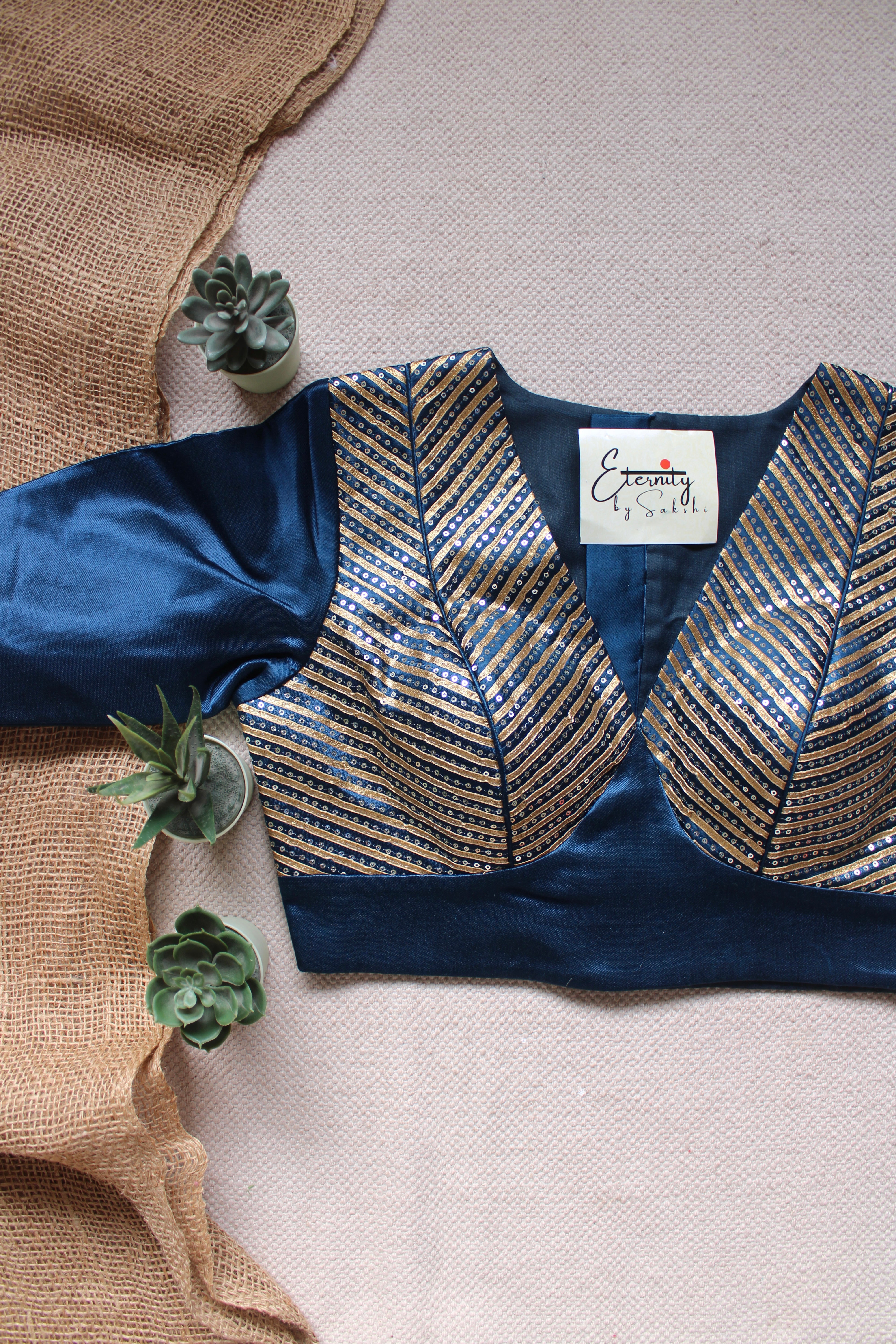 Navy Blue Dhruv Tara Patch Blouse