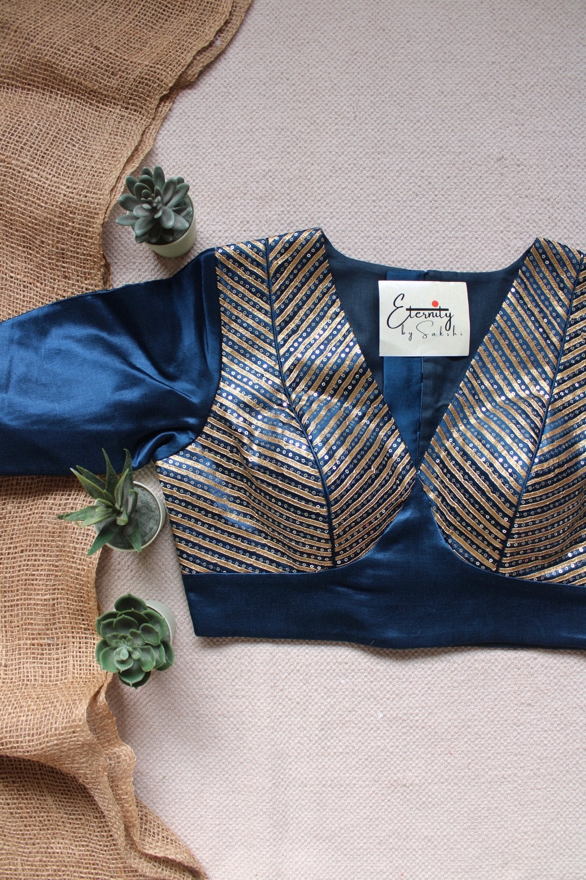 Navy Blue Dhruv Tara Patch Blouse