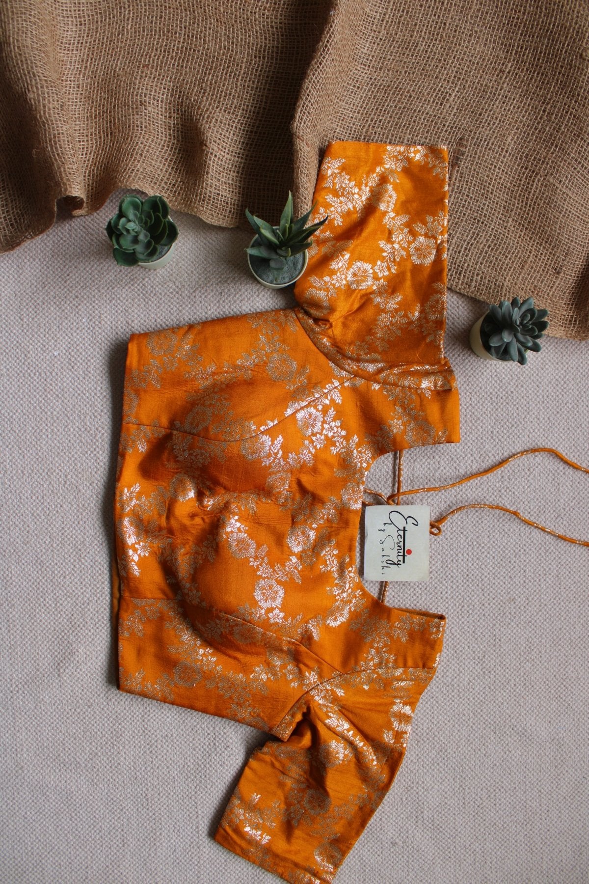 Yellow Boat Neck Blouse - Eternity by Sakshi