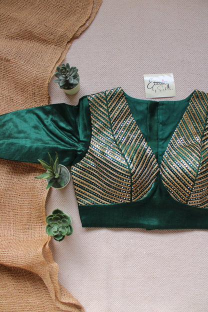 Green Dhruv Tara Patch Blouse