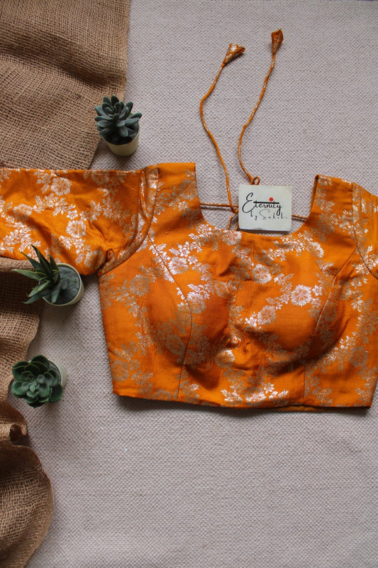 Yellow Boat Neck Blouse - Eternity by Sakshi