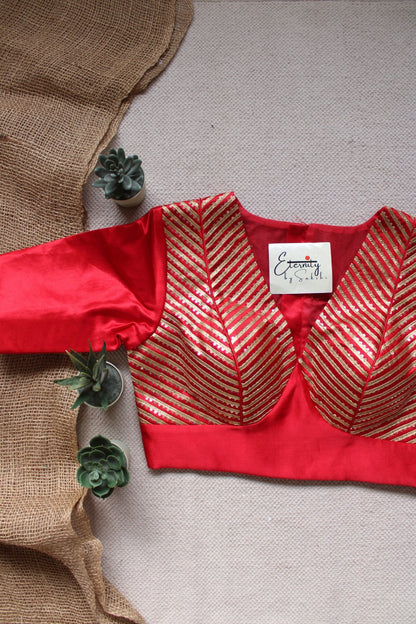 Laal Dhruv Tara Patch Blouse