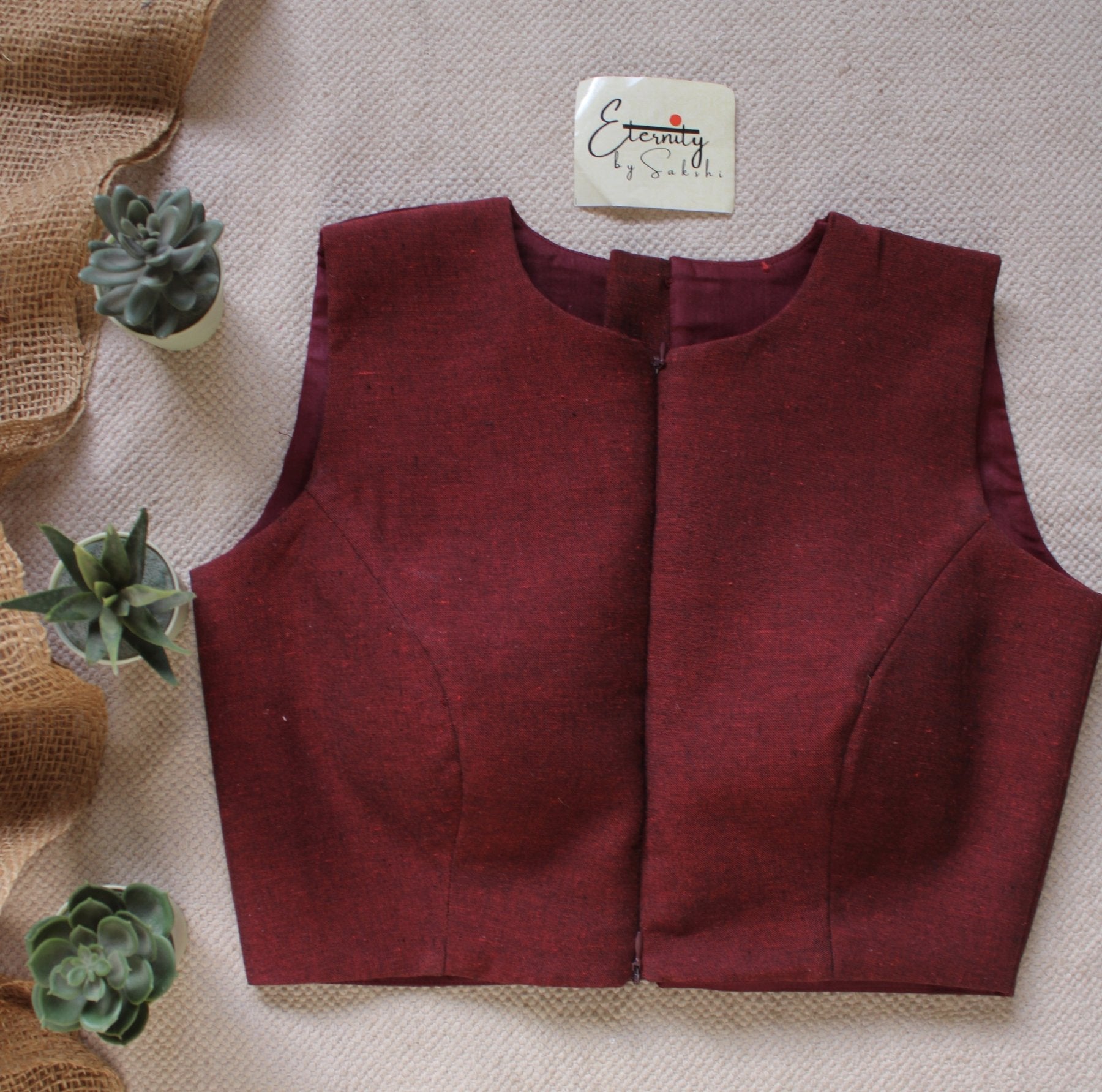 Maroon Double Zip Mood Blouse - Eternity by Sakshi