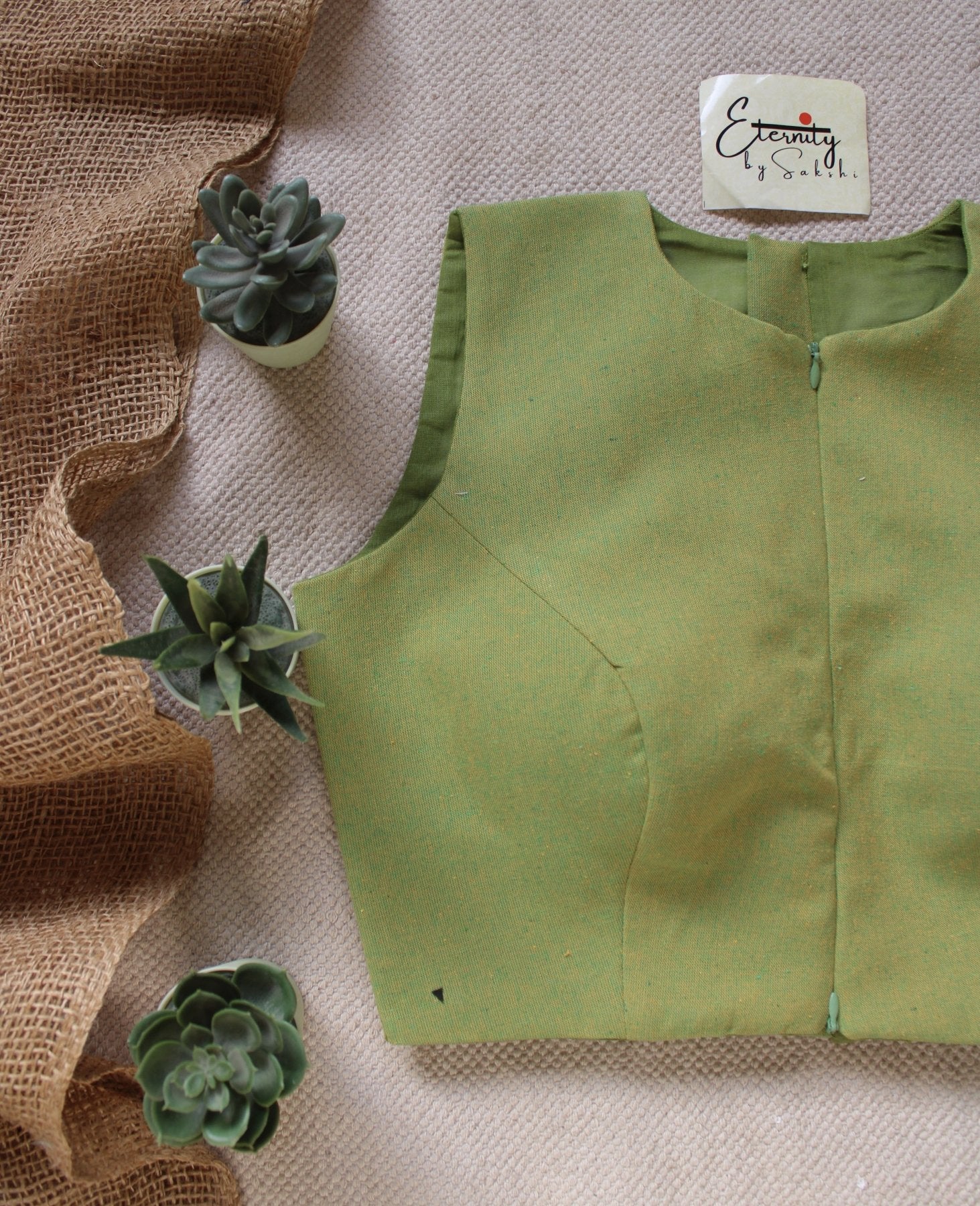 Green Petal Double Zip Mood Blouse - Eternity by Sakshi