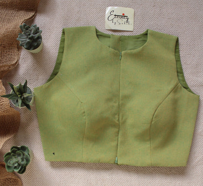 Green Petal Double Zip Mood Blouse - Eternity by Sakshi