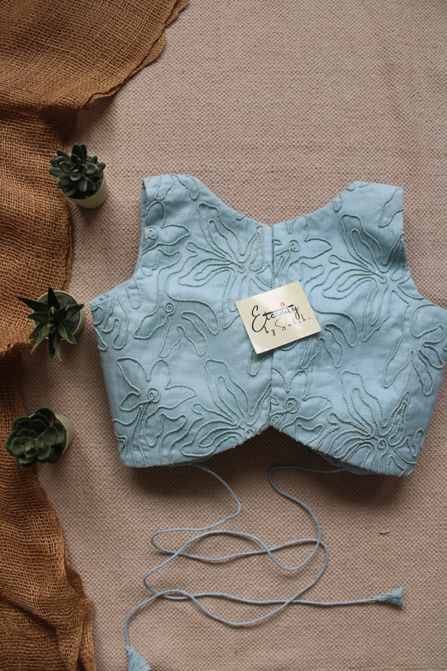 Pastel Blue Floral Navya Blouse