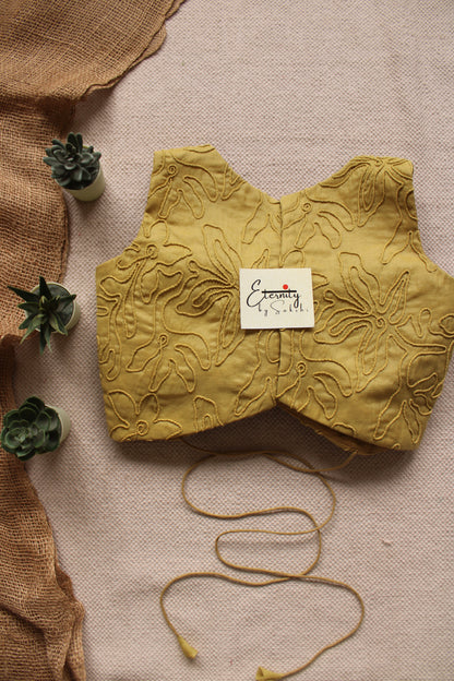 Pastel Yellow Floral Navya Blouse