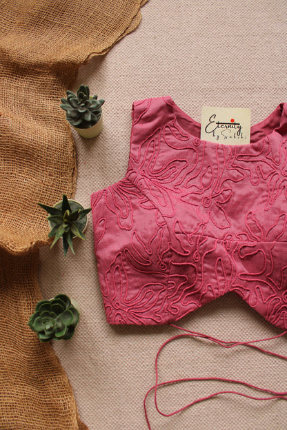 Pastel Pink Floral Navya Blouse