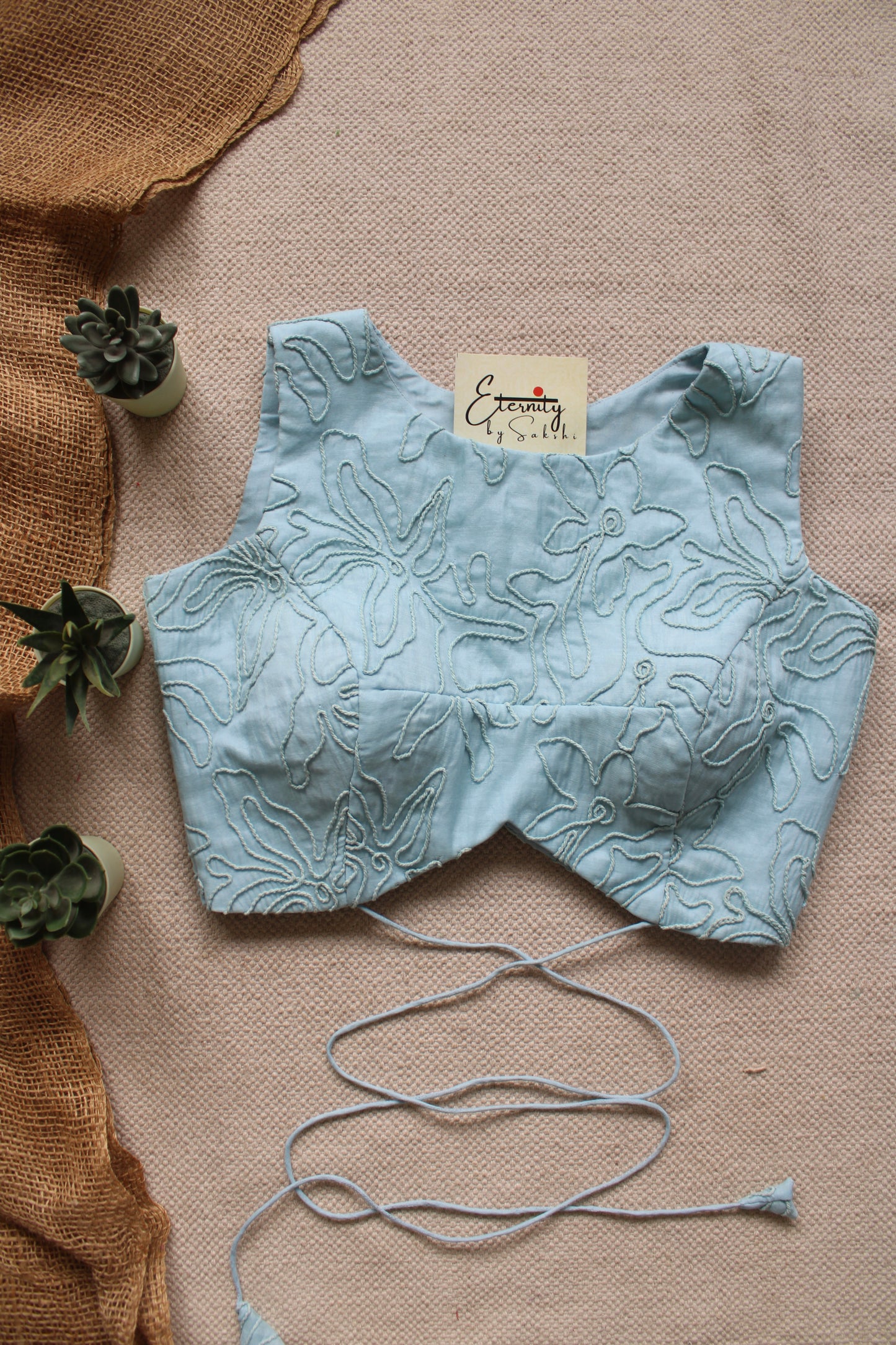 Pastel Blue Floral Navya Blouse