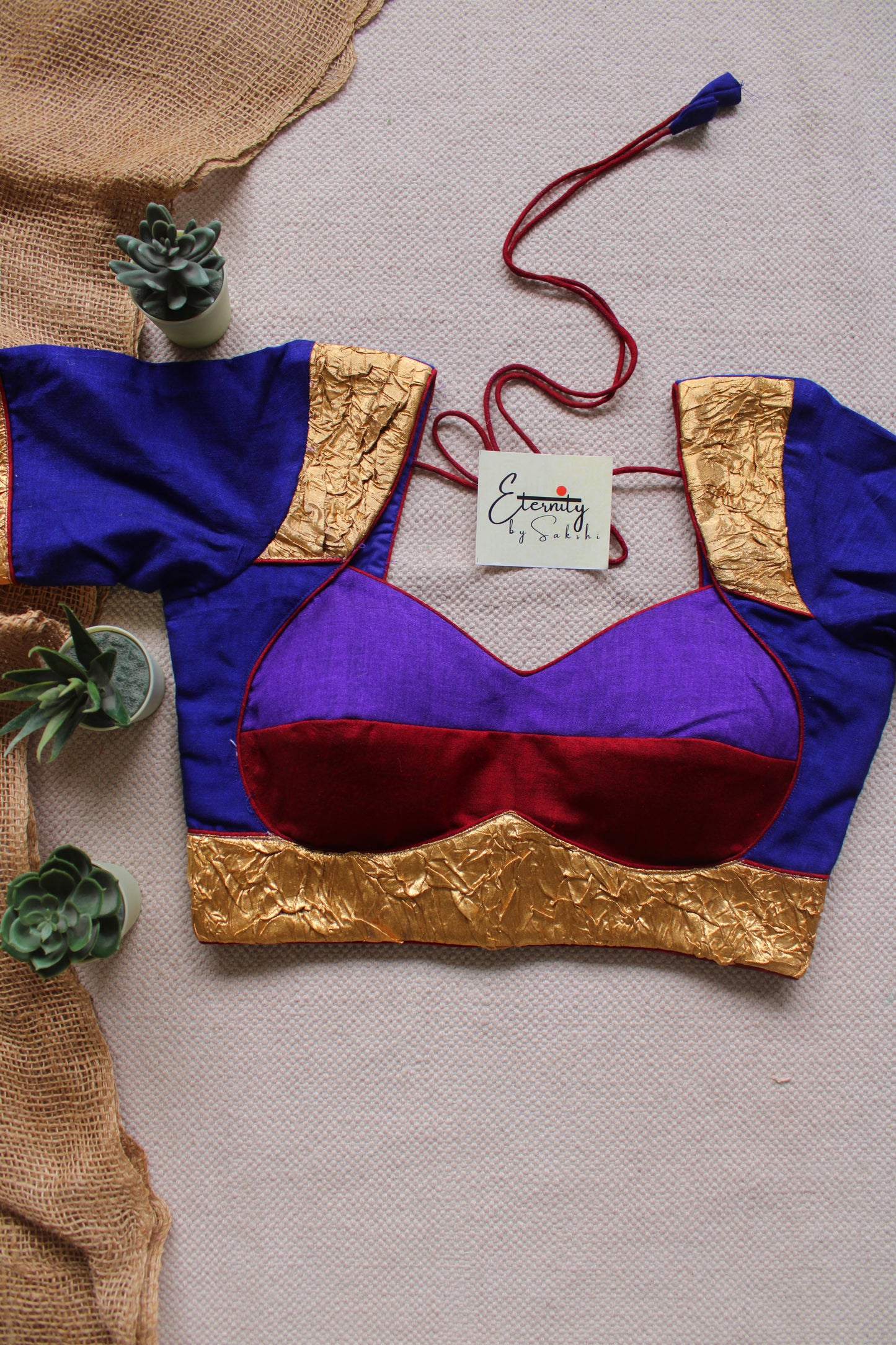 Blue Navrangi Patch Blouse