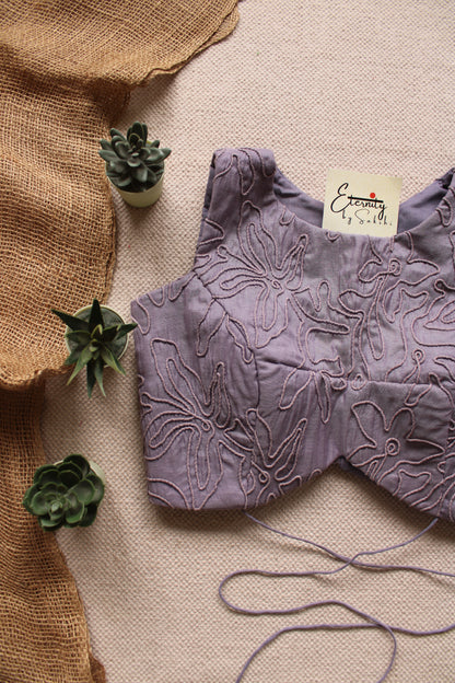 Pastel Purple Floral Navya Blouse