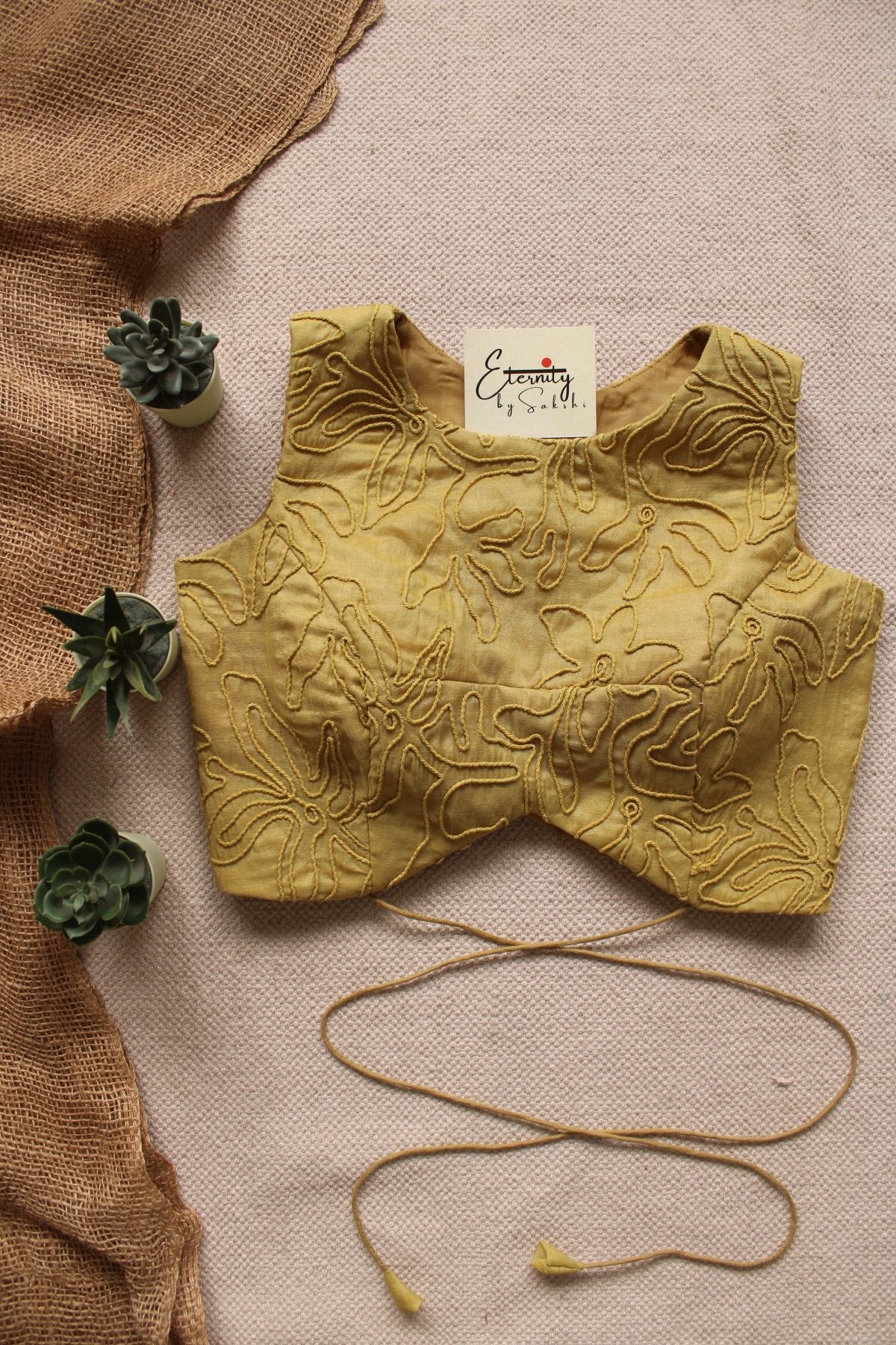 Pastel Yellow Floral Navya Blouse - Eternity by Sakshi
