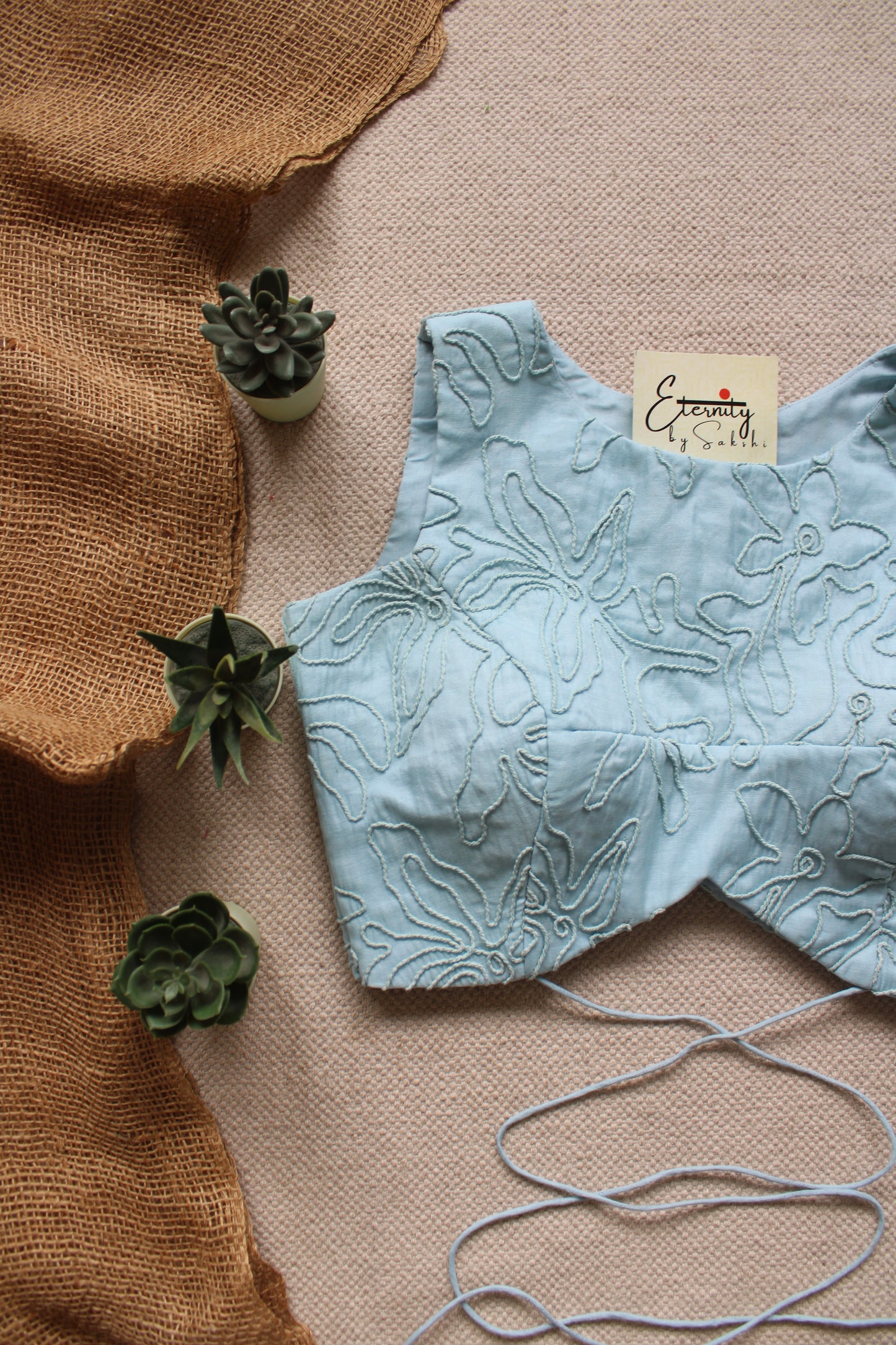 Pastel Blue Floral Navya Blouse