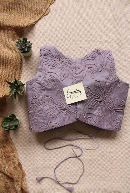 Pastel Purple Floral Navya Blouse